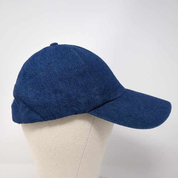 Envision Studio Strapback Baseball Cap Blue One Size Adjustable Blank Denim - Picture 5 of 9